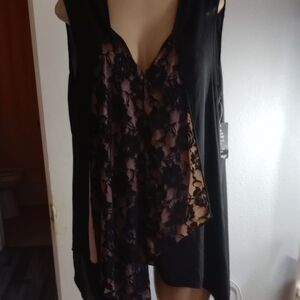 Massey's  Size 20 W. Elegant Black Lace Women's Tank Top